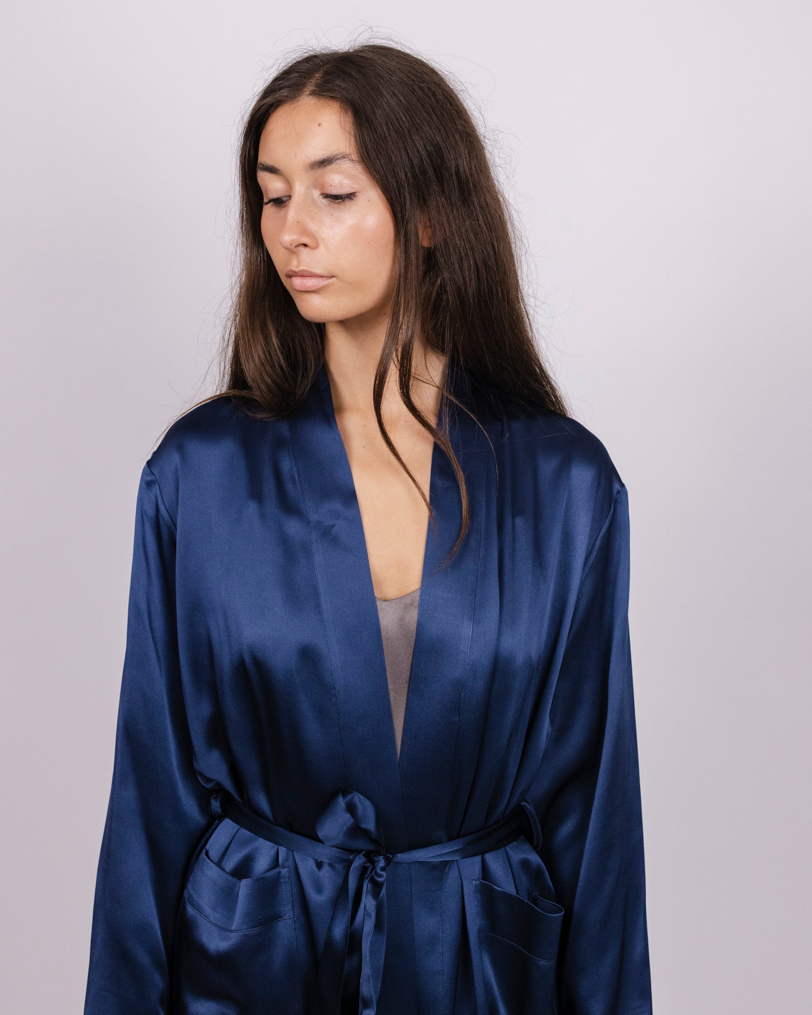 Navy Silk Dressing Gown Satin Navy Blue Dressing Gown Womens Navy Blue Silk Full Length Navy Silk Dressing Gown Satin Navy Blue Dressing Gown Womens Navy Blue Silk Full Length