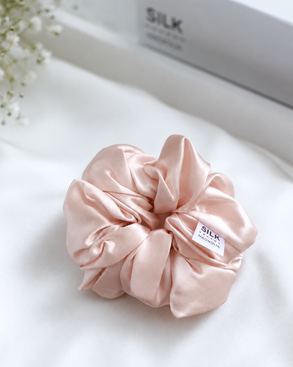 XL Scrunchie Peony Pink – Silk Magnolia