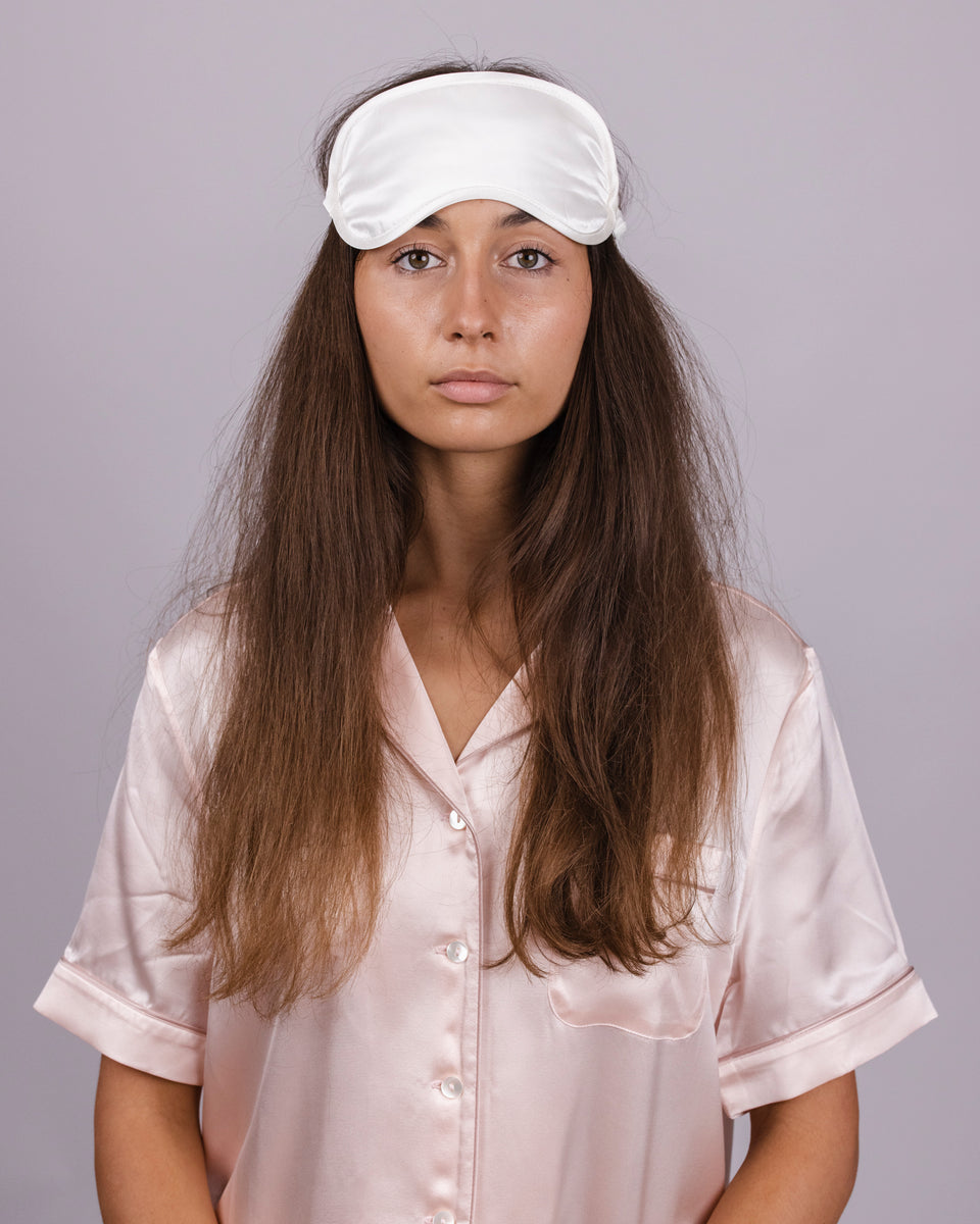SILK EYE MASK ARCTIC WHITE Silk Magnolia